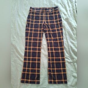 J. McLaughlin Women's Plaid Pants - Maroon, Brown, Yellow